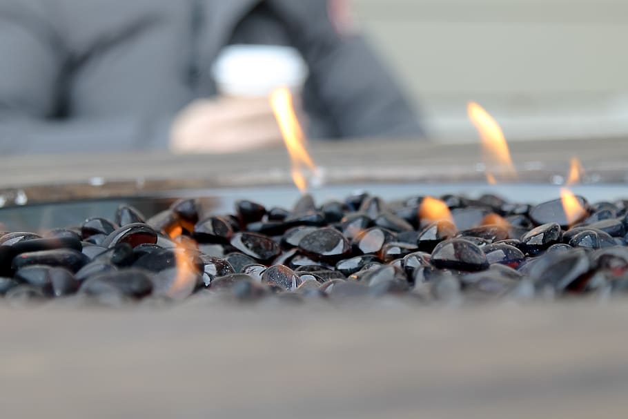 fire pit, drinking coffee, outside, outdoor fire pit, burning HD wallpaper