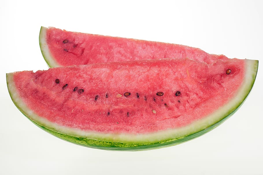 watermelon, slice, isolated, white, sweetfood, red, diet, studio HD wallpaper