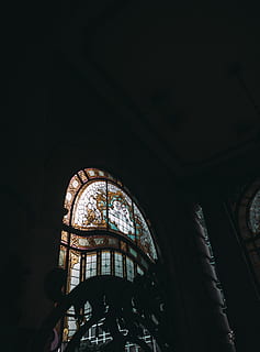 Stained Glass Window Of A Church, arched window, architecture HD wallpaper