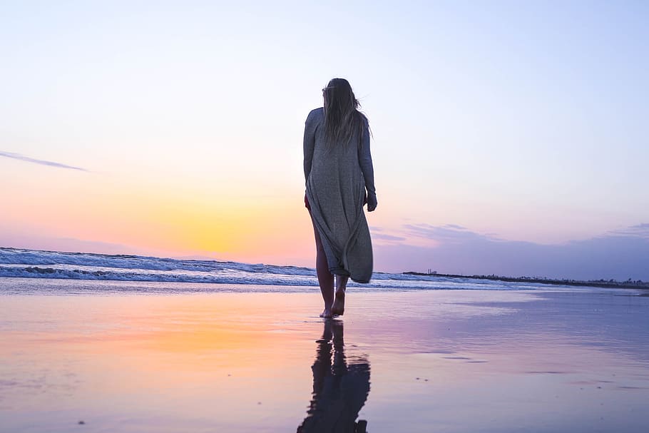 sea, ocean, water, waves, nature, coast, shore, beach, people HD wallpaper