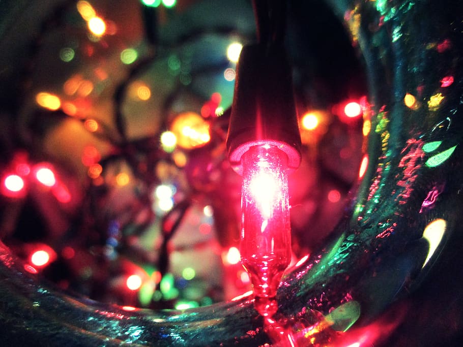 lights, illuminated, night, decoration, close-up, no people HD wallpaper