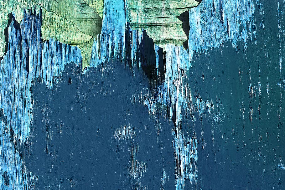 blue worn-out paint panels, backgrounds, full frame, weathered HD wallpaper