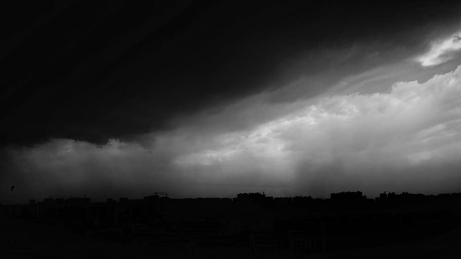 cloud - sky, dark, storm, no people, silhouette, nature, storm cloud