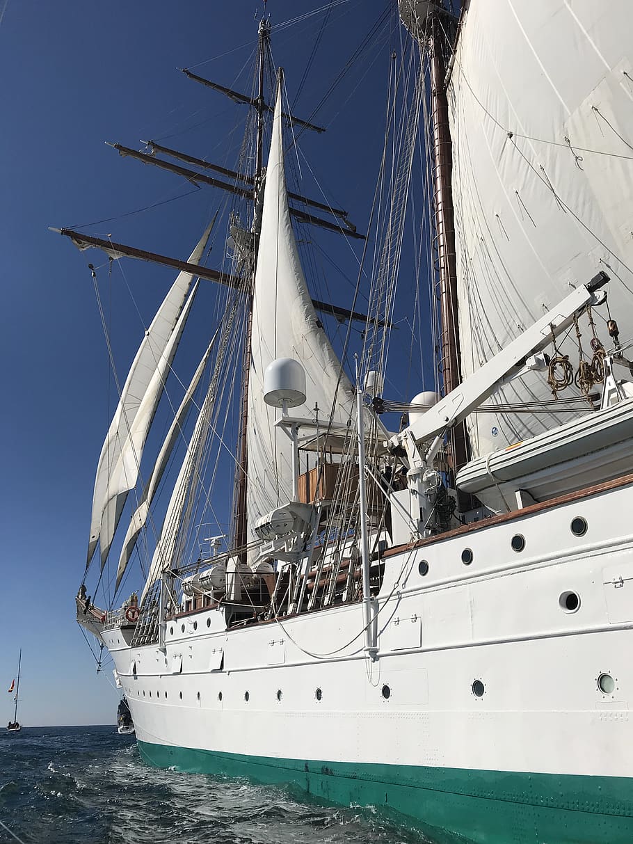 spain, cádiz, mariner, navigation, schoolship, sail, elcano HD wallpaper