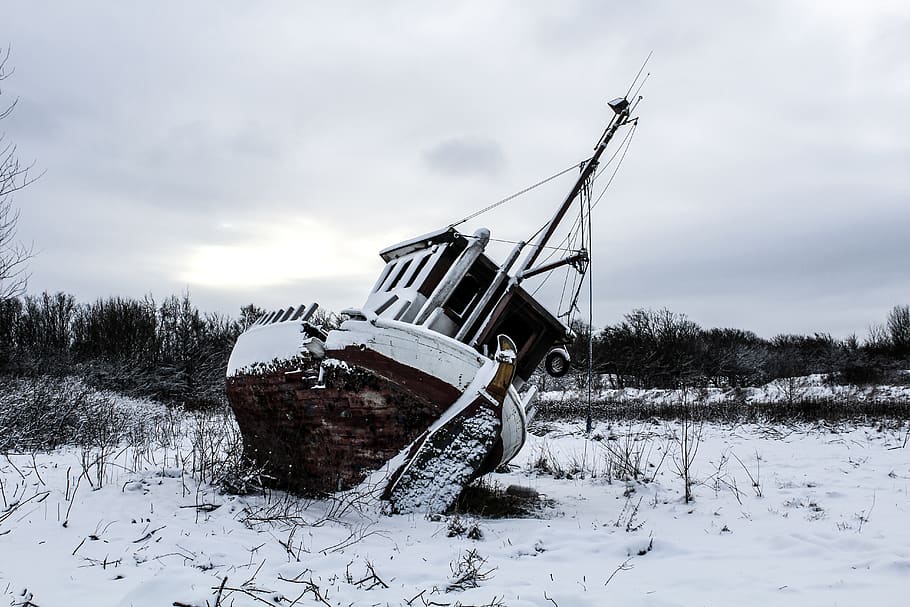 denmark, aalborg, snow, winter, cold temperature, sky, land HD wallpaper