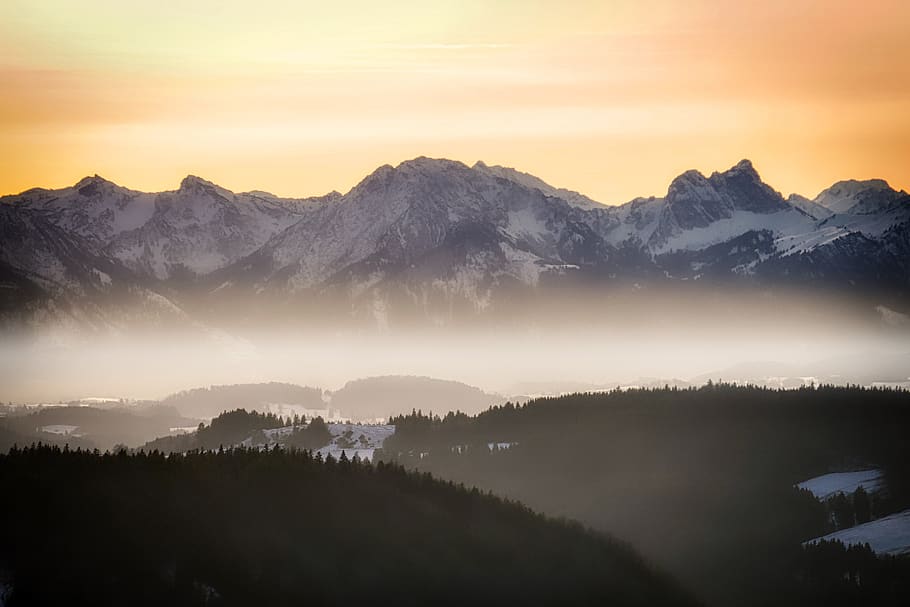 alpine, mountains, panorama, alpenblick, landscape, nature HD wallpaper