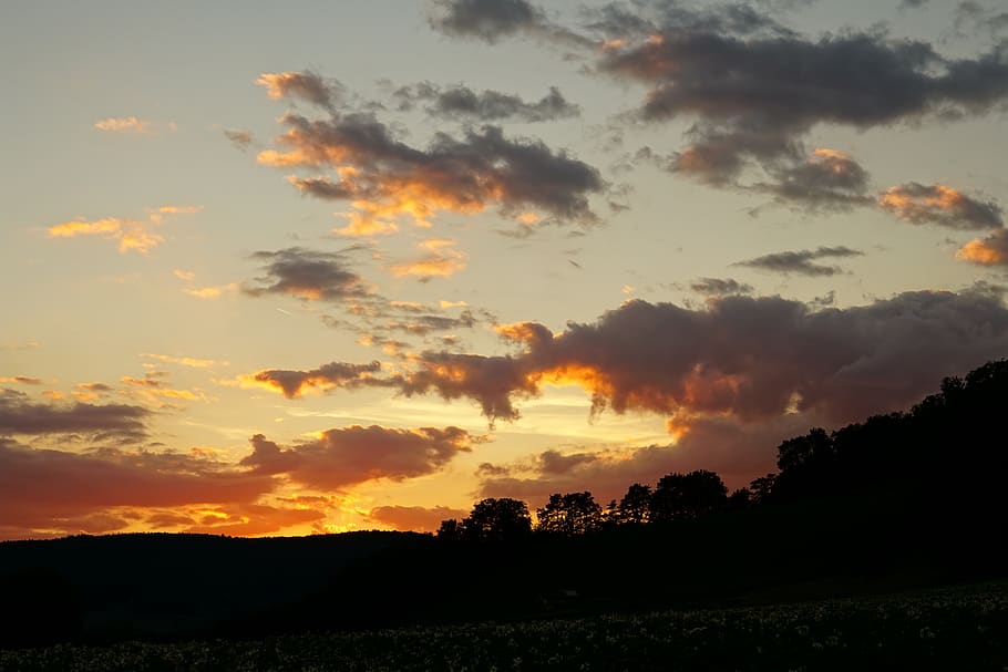 clouds, evening sky, sunset, cloud - sky, beauty in nature HD wallpaper