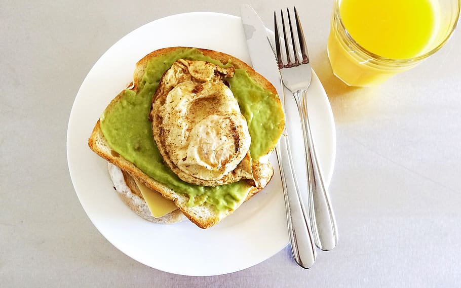 breakfast, homemade, eggs, avocado, bread, toast, morning, fresh HD wallpaper