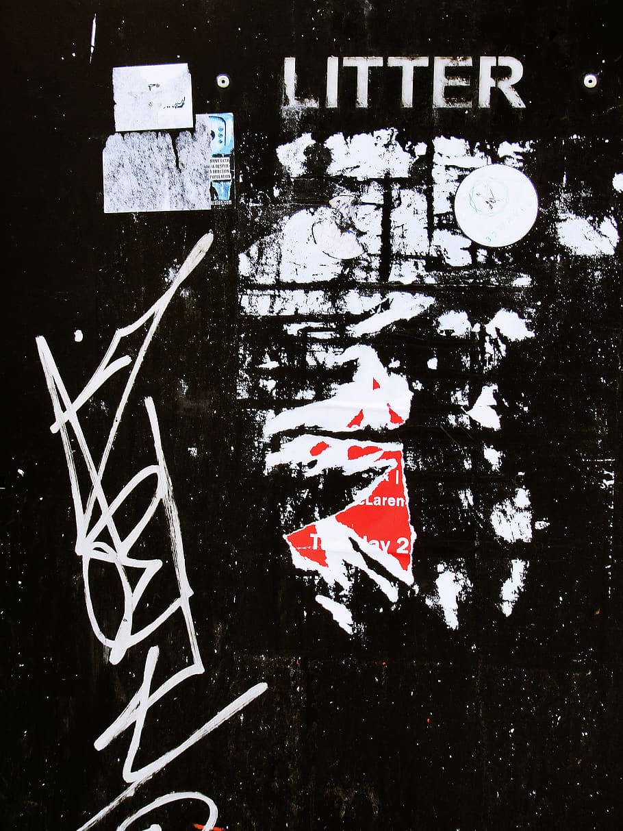 Litter poster, no people, creativity, art and craft, red, white color HD wallpaper