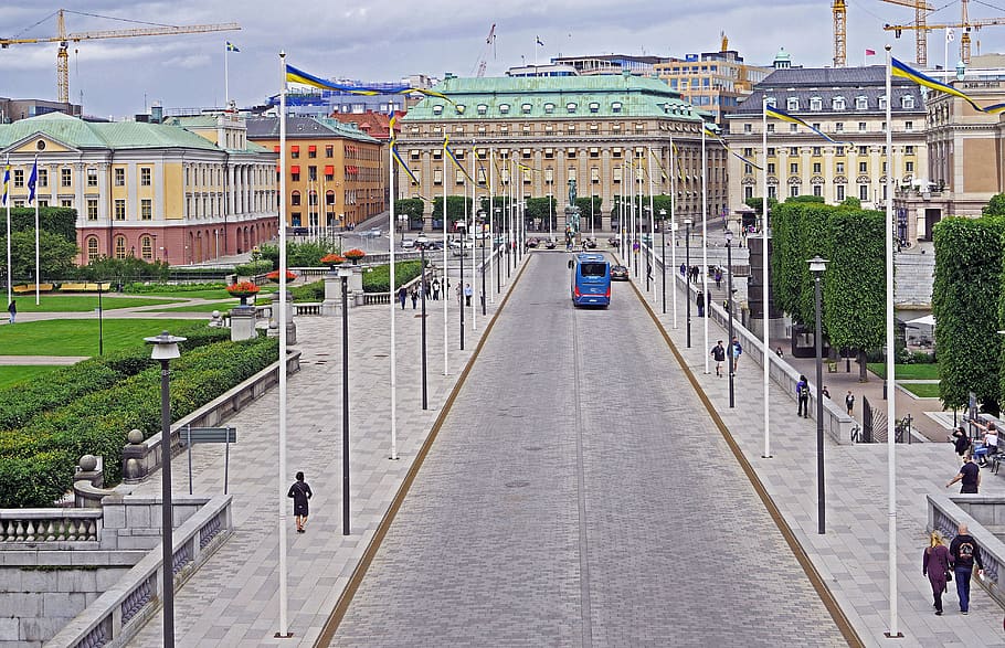 stockholm, parliament island, boulevard, view from city palace