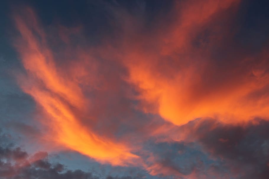 sunset, clouds, orange, red, cloud - sky, orange color, beauty in nature HD wallpaper