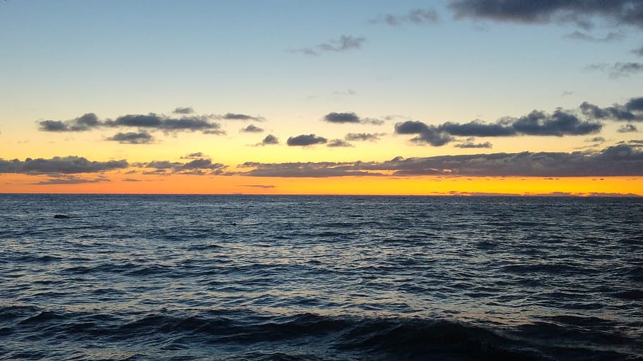sea, sunset, ocean, sky, dusk, twilight, atmospheric, coast HD wallpaper