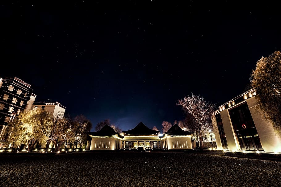 lhasa, china, tibet, slowshutter, longexposure, stars, landscape HD wallpaper