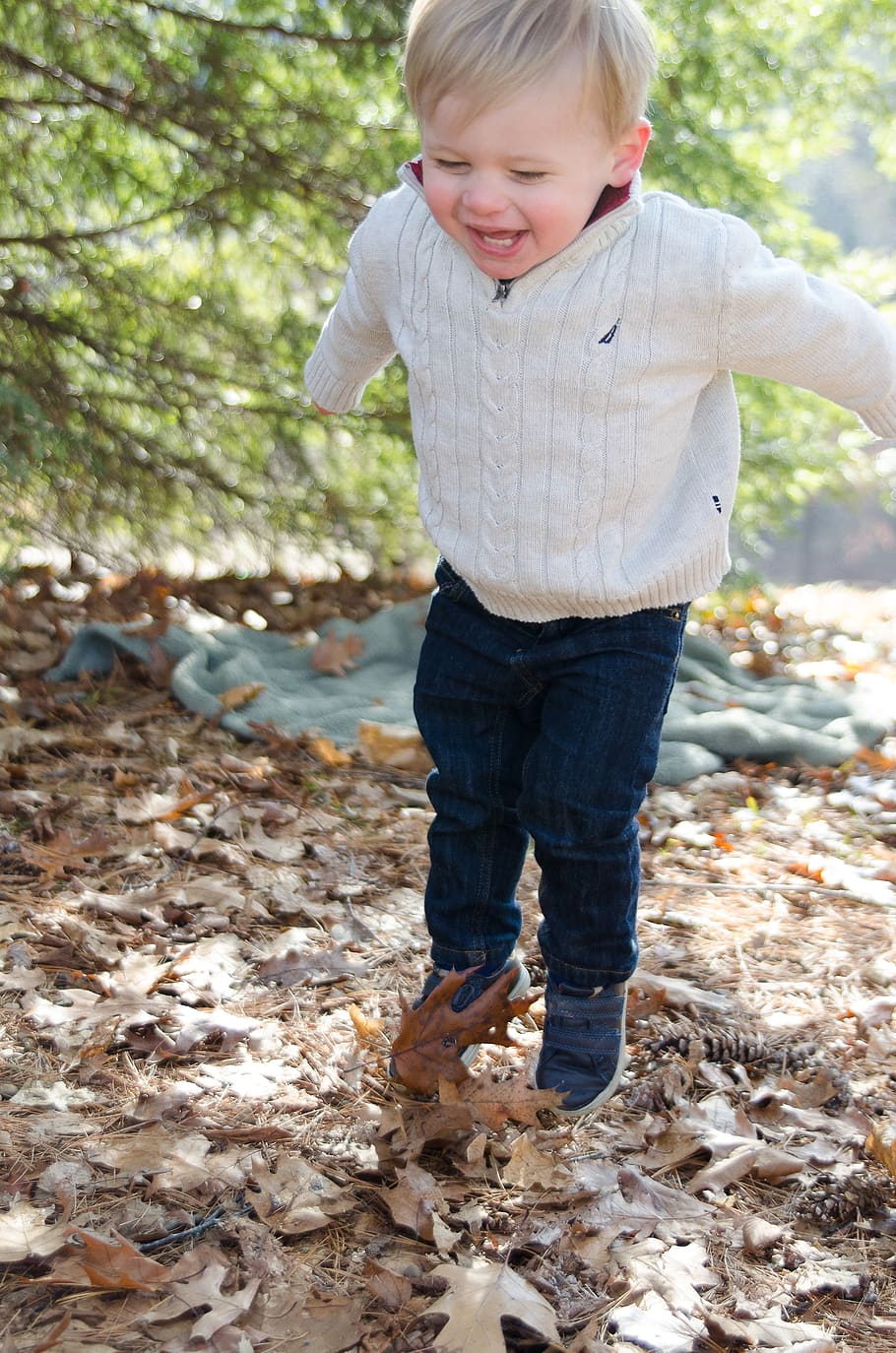 jumping, child, kid, boy, happy, fall, toddler, outside, childhood HD wallpaper