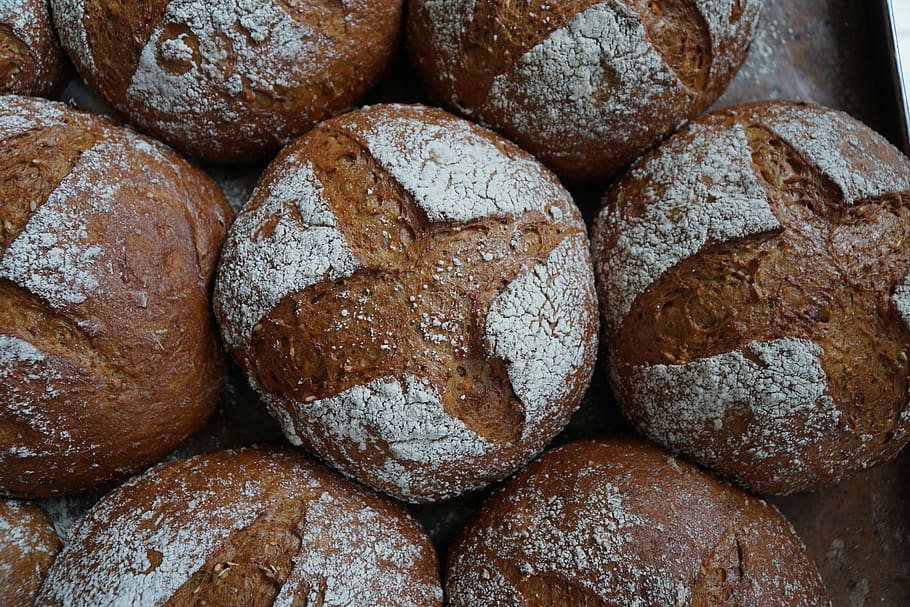 bread, baked goods, breakfast, food and drink, freshness, full frame HD wallpaper