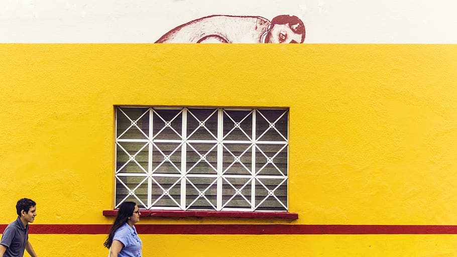 mexico, chapala, yellow, wall - building feature, women, architecture HD wallpaper