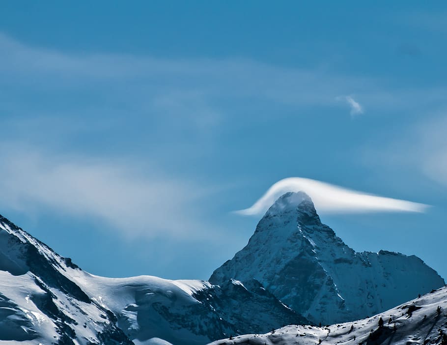 Mountains With Snow, altitude, clouds, cold, daylight, frost HD wallpaper