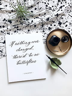 text, calligraphy, art, ink, design, golden, nib, handlettering HD wallpaper
