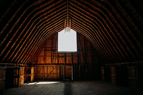 brown wooden barn, building, window, rustic, cabin, farming, interior HD wallpaper