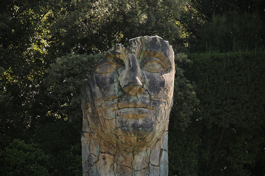 statue, face, head, mystical, artwork, stone, surreal, art and craft HD wallpaper
