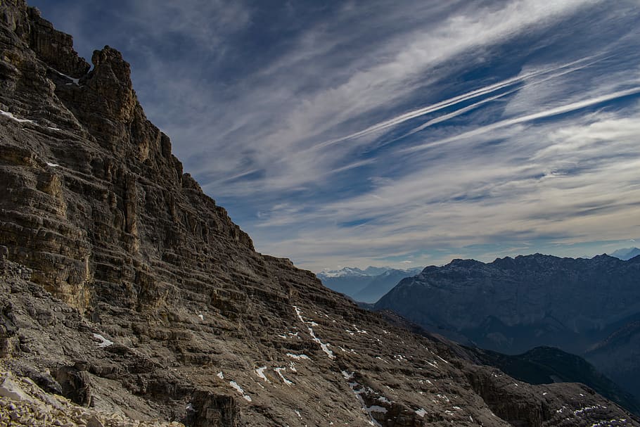 austria, karwendelgebirge, mountain, sky, scenics - nature HD wallpaper