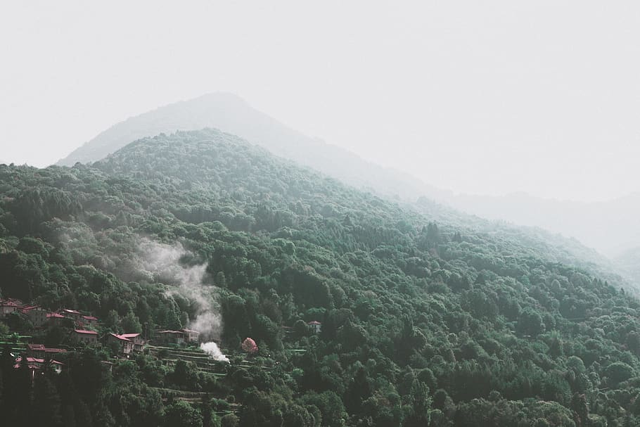 italy, lake como, mountain, fog, scenics - nature, beauty in nature HD wallpaper
