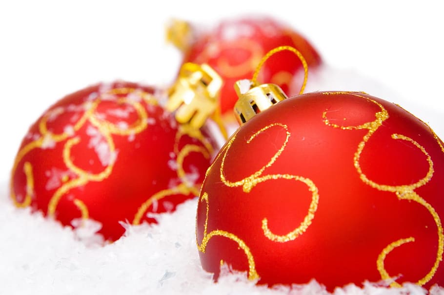 ball, snow, shine, isolated, wallpaper, decoration, fun, white HD wallpaper