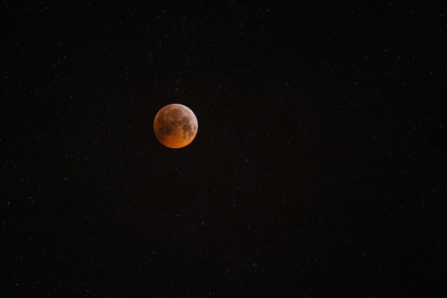 full moon, nature, outdoors, lunar eclipse, space, night, universe HD wallpaper