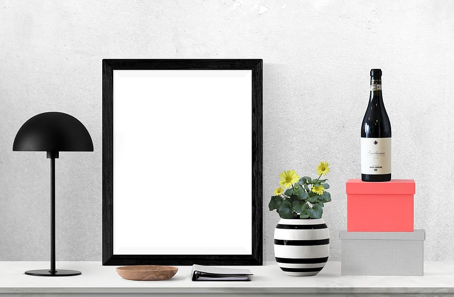 poster, frame, bottle, lamp, box, plant, indoors, container HD wallpaper