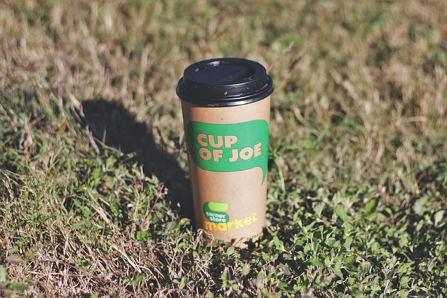 coffee, hot chocolate, cup, joe, corner, store, grass, drink, HD wallpaper