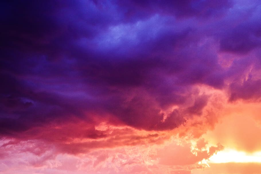 clouds during golden hour, nature, outdoors, sky, weather, cumulus HD wallpaper