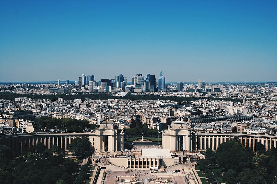 francia, parigi, champ de mars, architecture, from above, france