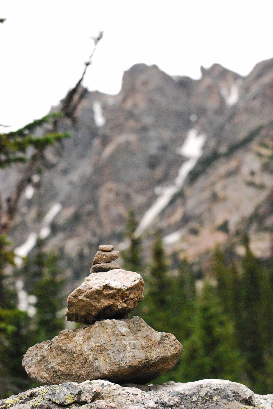 five stone formation near mountain, rock, nature, tree, united states HD wallpaper