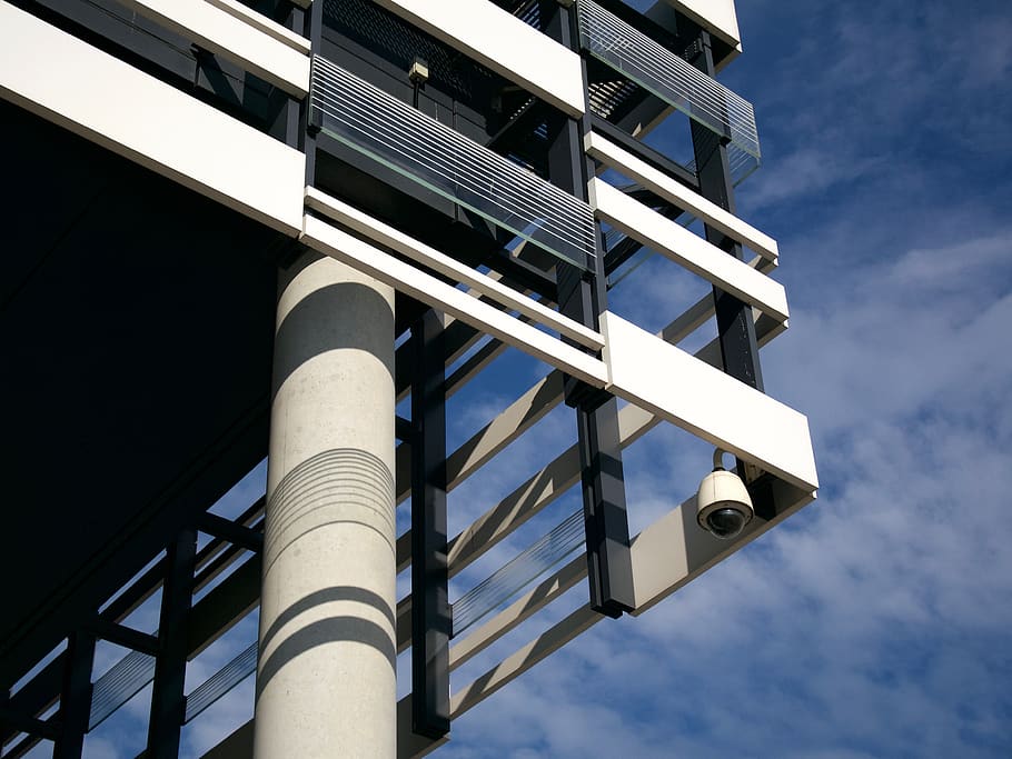 building, architecture, cctv, low angle view, sky, built structure HD wallpaper