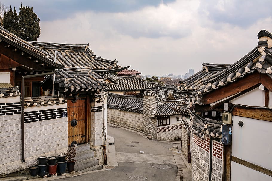 bukchon, hanok, traditional, korea, house, architecture, built structure, HD wallpaper