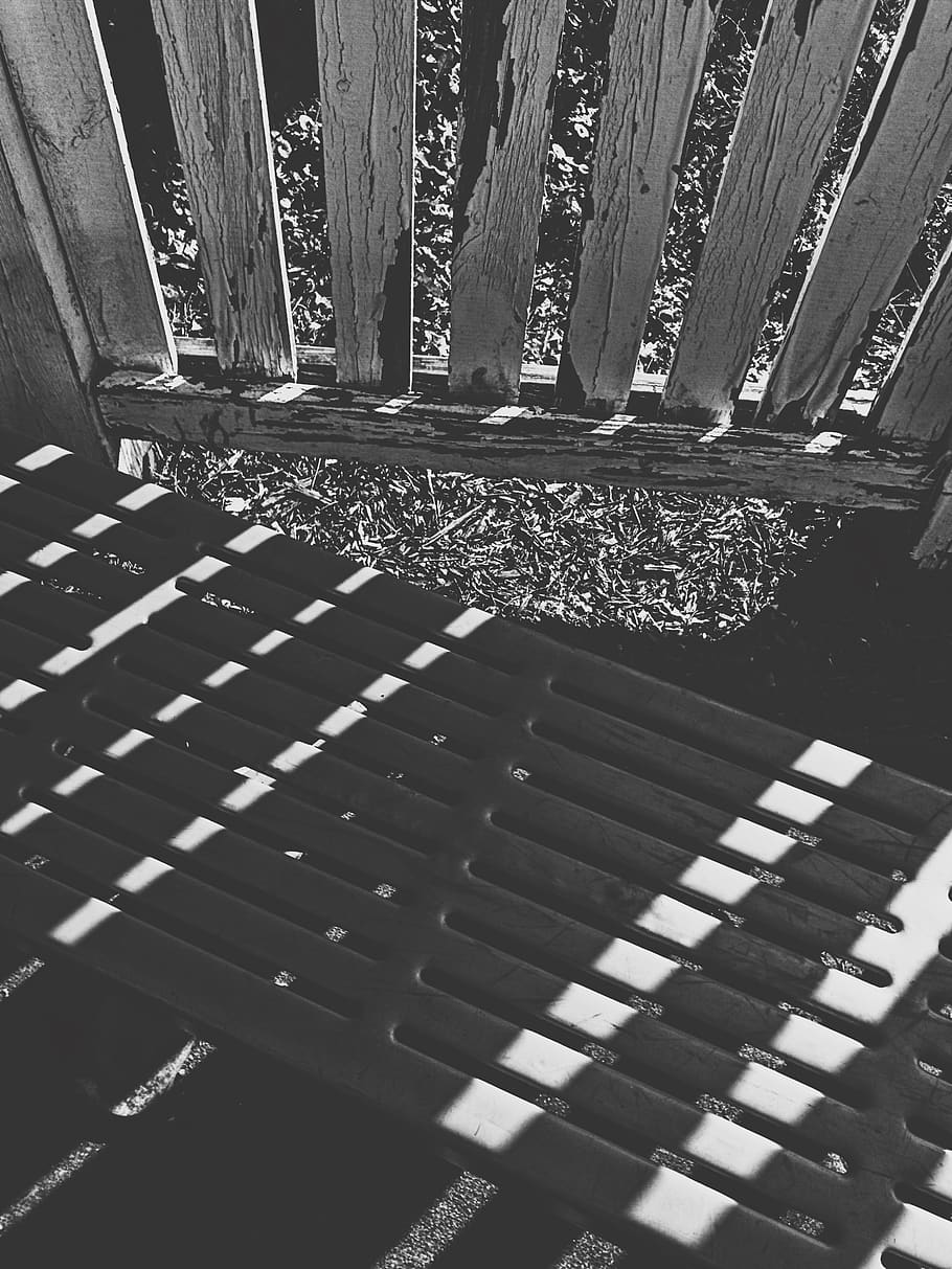 shadow, picket, black and white, no people, high angle view HD wallpaper