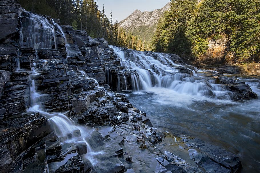 Time Lapse Photography of Waterfalls, cascade, flow, flowing HD wallpaper