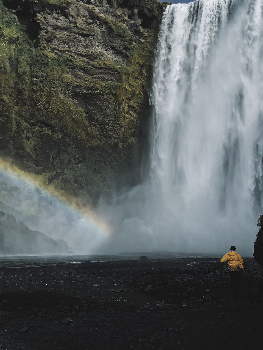 iceland, skógafoss, water, scenics - nature, long exposure HD wallpaper