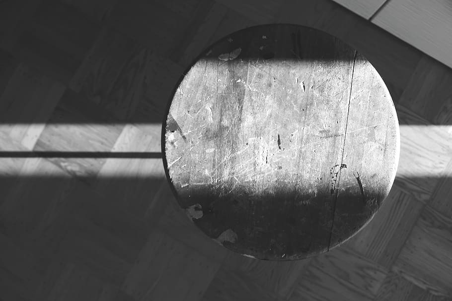 stool, shadows, black and white, close-up, no people, indoors HD wallpaper