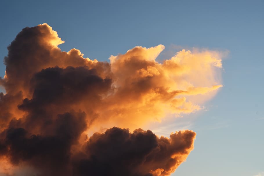 nature, weather, outdoors, cloud, cumulus, sunlight, bonfire HD wallpaper