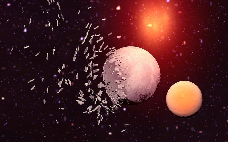moon, astronomy, space, planet, background, explosion, celestial body HD wallpaper