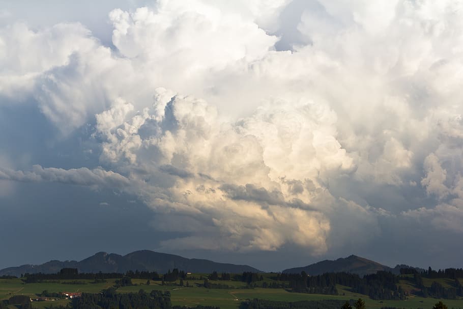 nature, landscape, cloud, sky, a thunderstorm cell, cumulonimbus HD wallpaper
