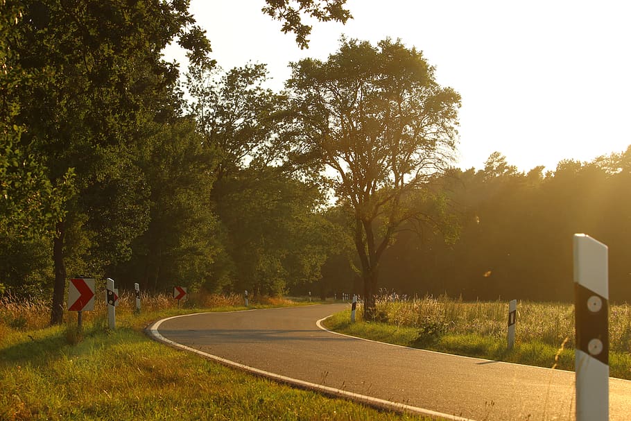 road, curve, landscape, summer, asphalt, route, nature, away HD wallpaper