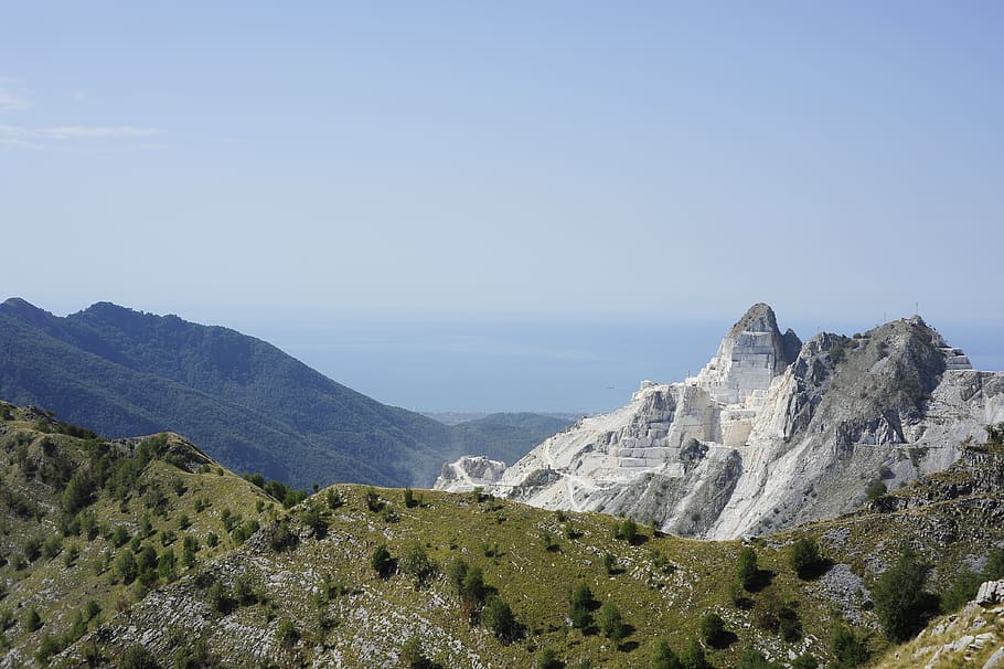 italy, carrara, province of massa and carrara, mountain, scenics - nature, HD wallpaper