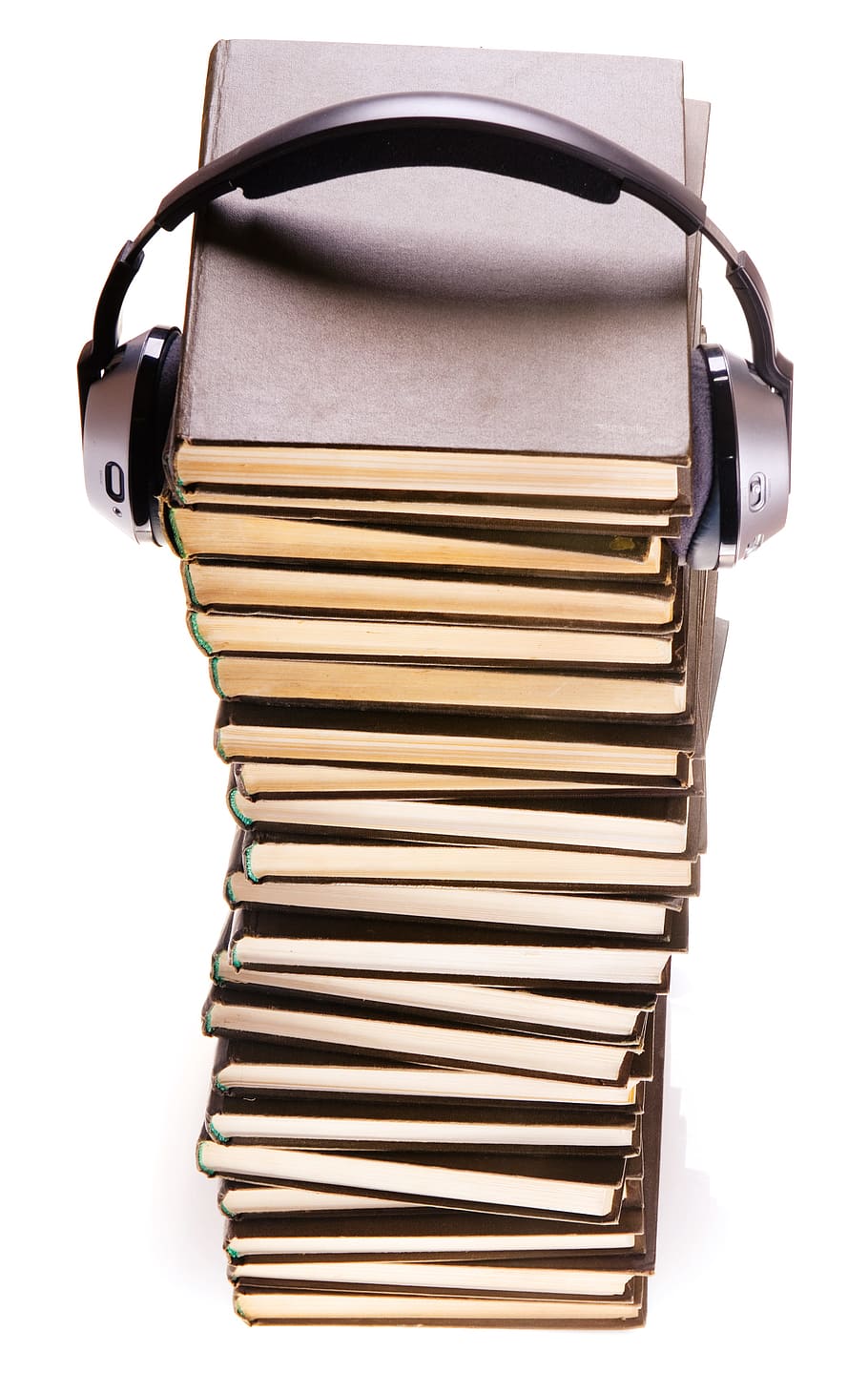 music, books, stack, headphones, con2011, white background HD wallpaper