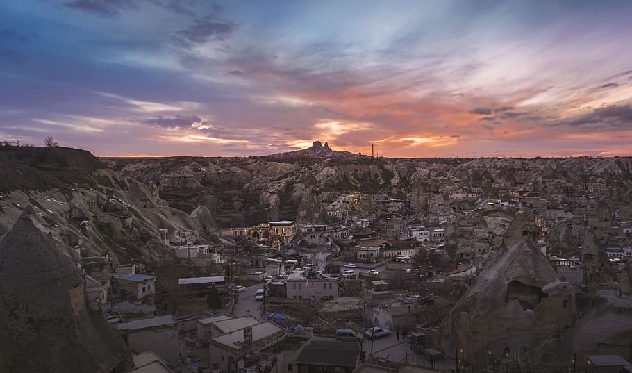 sunset, turkey, cloud, twilight, cappadocia, sky, in the evening HD wallpaper