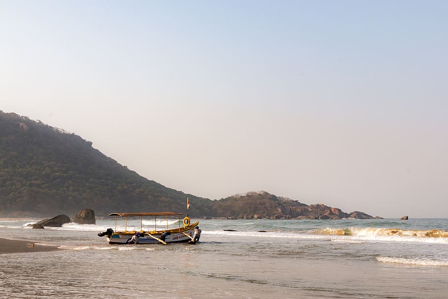 boat, ocean, goa, india, sea, landscape, water, fishing, travel, HD wallpaper