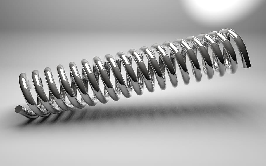 Close-up of Metal, background, chrome, coil, focus, industrial HD wallpaper