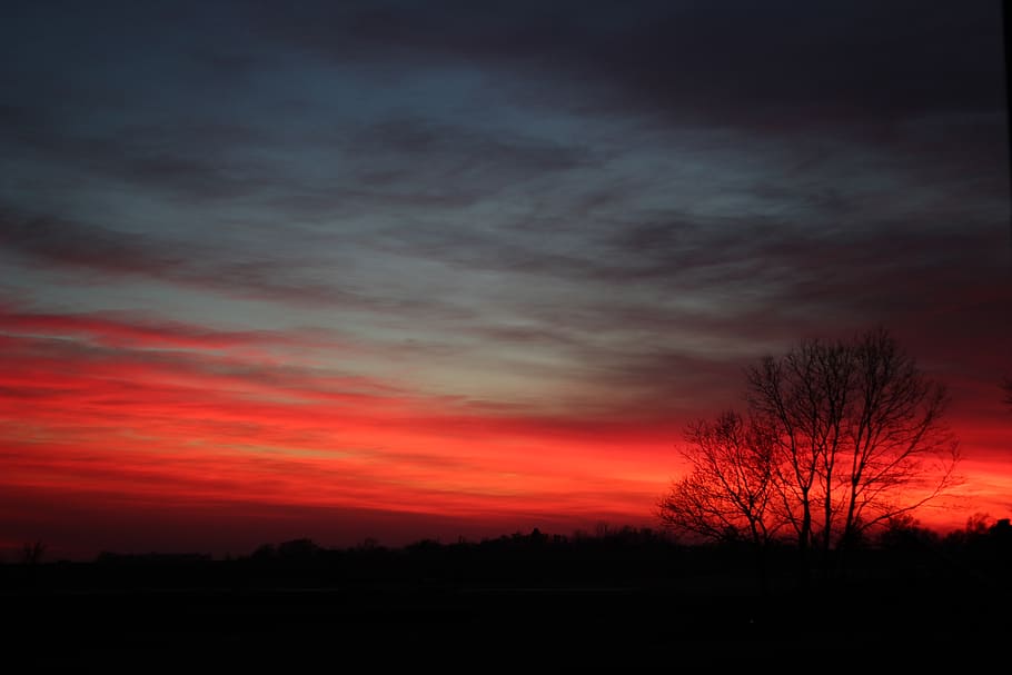sunrise, clouds, sky, sunset, landscape, nature, orange, horizon HD wallpaper
