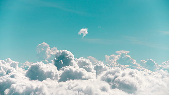 white clouds photography, sky, cumulus, sunlight, puffy, bright HD wallpaper